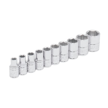 Urrea 1/4"drive, 6 point socket set, SAE, 10 pieces 47106